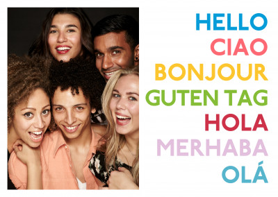 Cartão postal Felicidade Projecto multilingue olá