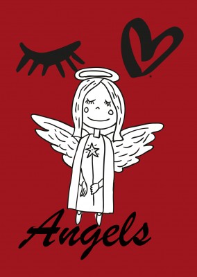 illustration de noÃ«l ange sur la terre rouge
