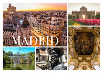  collage di foto di Madrid