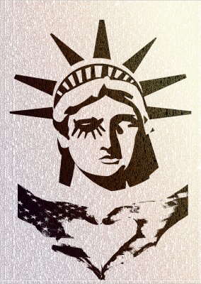 illustrazione Occhio-love New York statua della libertà
