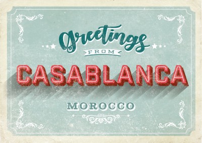 Vintage Postkarte Casablanca