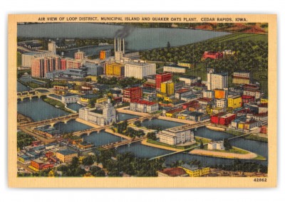 Cedar Rapids, Iowa, air view of Loop District