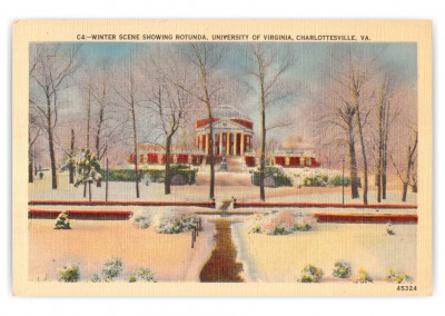 Charlottesville, Virginia, Winter schene on Rotunda, University of Virginia