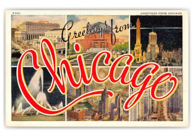 Chicago Illinois Large Letter Greetings