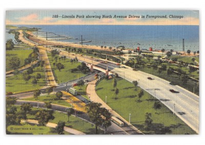 Chicago, Illinois, Lincoln Park showing North Avenue