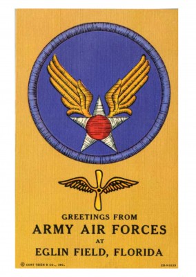 Curt Teich Postal Arquivos Da Coleção Army Air Forces Egling Campo, Flórida