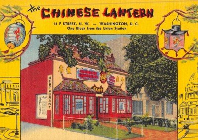 Washington DC Lanterna Chinesa Restaurante Antigo cartão Postal 