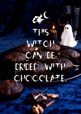 Postkarte Chocolate witch