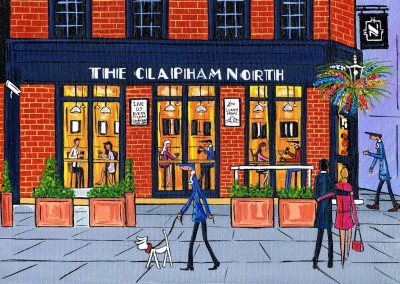 Illustratie Zuid-Londen Kunstenaar Dan Clapham Clapham Noord