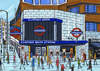 Ilustración del Sur de Londres, el Artista Dan Clapham Sur de la estación de Clapham