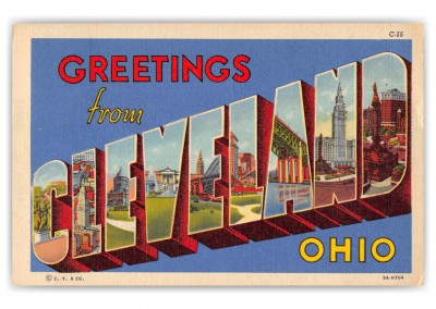 Cleveland Ohio Greetings Large Letter