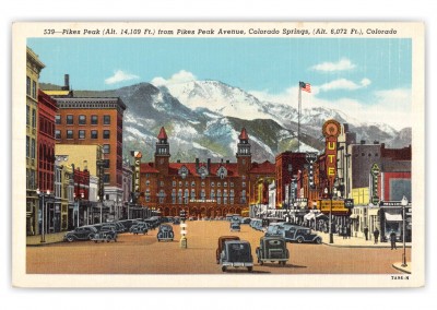 Colorado Springs, Colorado, Pikes Peak from pikes Peak Avenue