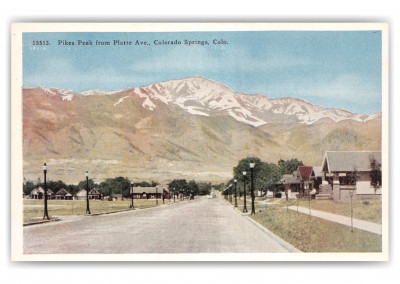 Colorado Springs, Colorado, Pikes Peak from Platte Avenue