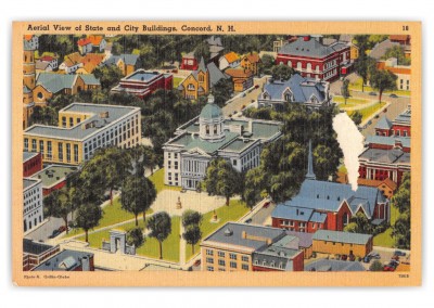 Concord, New Hampshire, Aerial View of State and City Buildings