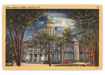 Concord, New Hampshire, State Capitol at Night