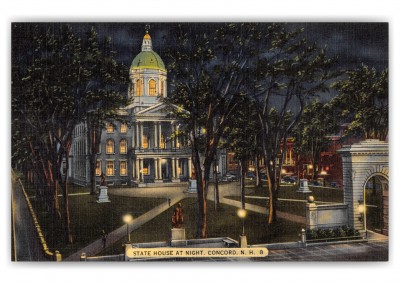 Concord, New Hampshire, State House at night