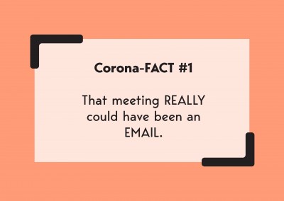 cartão-postal dizendo Corona-fato #1