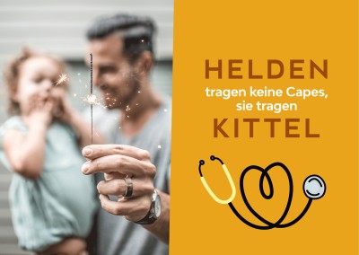 carte postale disant Helden tragen keine Capes, sie tragen Kittel