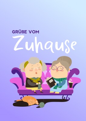 postcard saying Grüße vom Zuhause