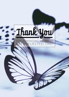cartolina dire Grazie per avermi ricordato cosa farfalle sentire come