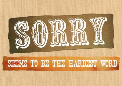 Sorry seems to be the hardest word Postcard