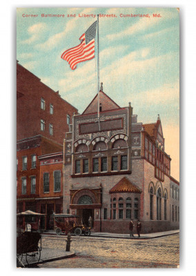 Cumberland, Maryland, Corner Building Baltimore and Liberty Streets