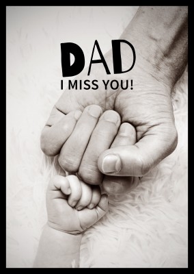 dad i miss you quote postcard design