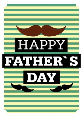 Happy Father's day retro graphic with moustache