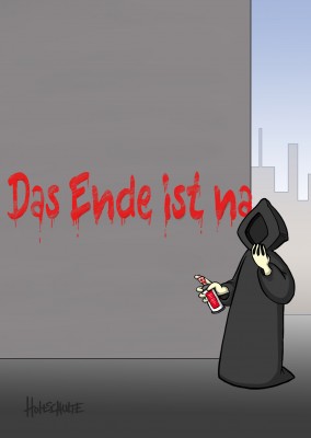 tot aber lustig Michael Holtschulte Cartoon Das Ende der Mauer