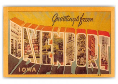 Davenport Iowa Large Letter Greetings