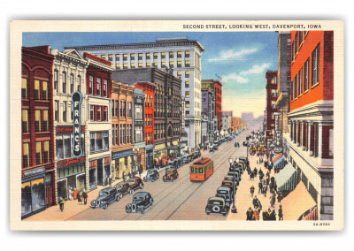 Davenport, Iowa, looking west on second street