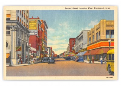 Davenport, Iowa, Second Street looking west