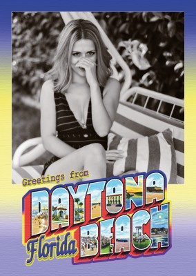 vintage saudação, cartão de saudação de Daytona Beach, Flórida