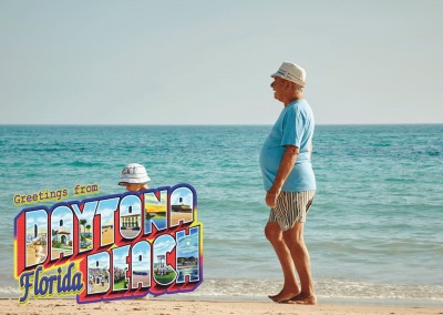 vintage kaartje groetjes van Daytona Beach, Florida