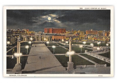 Denver, Colorado, Civic Center at night