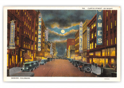 Denver, Colorado, Curtis Street by Night