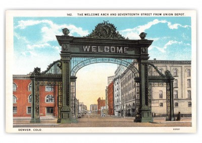 Denver, Colorado, Welcome Arch and 17th street