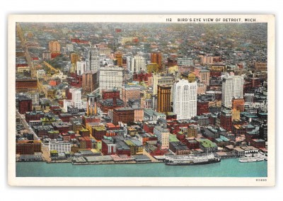 Detroit Michigan Birds Eye View from Water