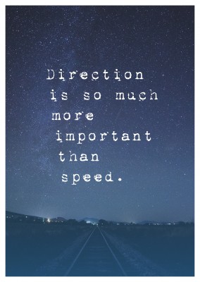 Postkarte Spruch Direction is so much more important than speed