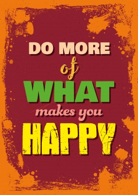 Vintage Spruch Postkarte: Do more of what makes you happy