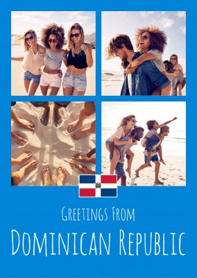 saudação, cartão de saudação de República Dominicana