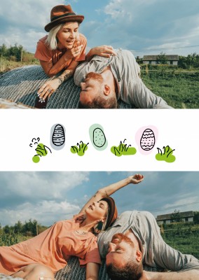 doodled Eastereggs with lawn