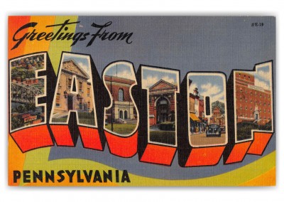 Easton Pennsylvania Greetings Large Letter