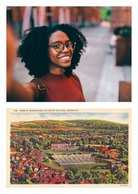 Easton, Pennsylvania, View of Stadium and Lafayette College