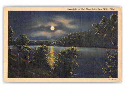 Eau Claire Wisconsin Half Moon Lake at Night Moonlight