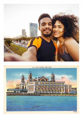 Ellis Island, New York, skyline