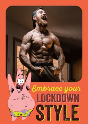 Embrace your lockdown style - Patrick Starfish with armpit hair and happy