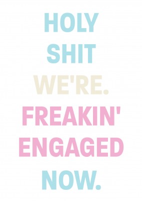 engagement announcement pastel colours on white