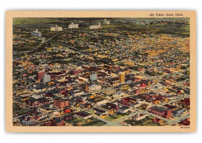 Enid Oklahoma Aerial View Downtown