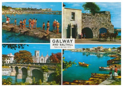O John Hinde Arquivo de fotos de colagem de Galway Salt & Hill